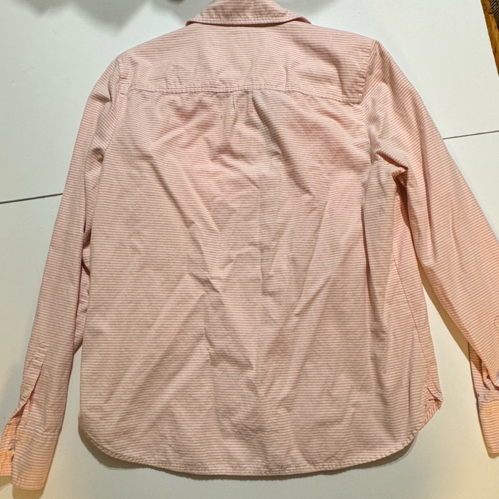 J. CREW Shirt Women Half Button Up Long Sleeve Pop Over Neon Embroidered Sz XL - Picture 8 of 8
